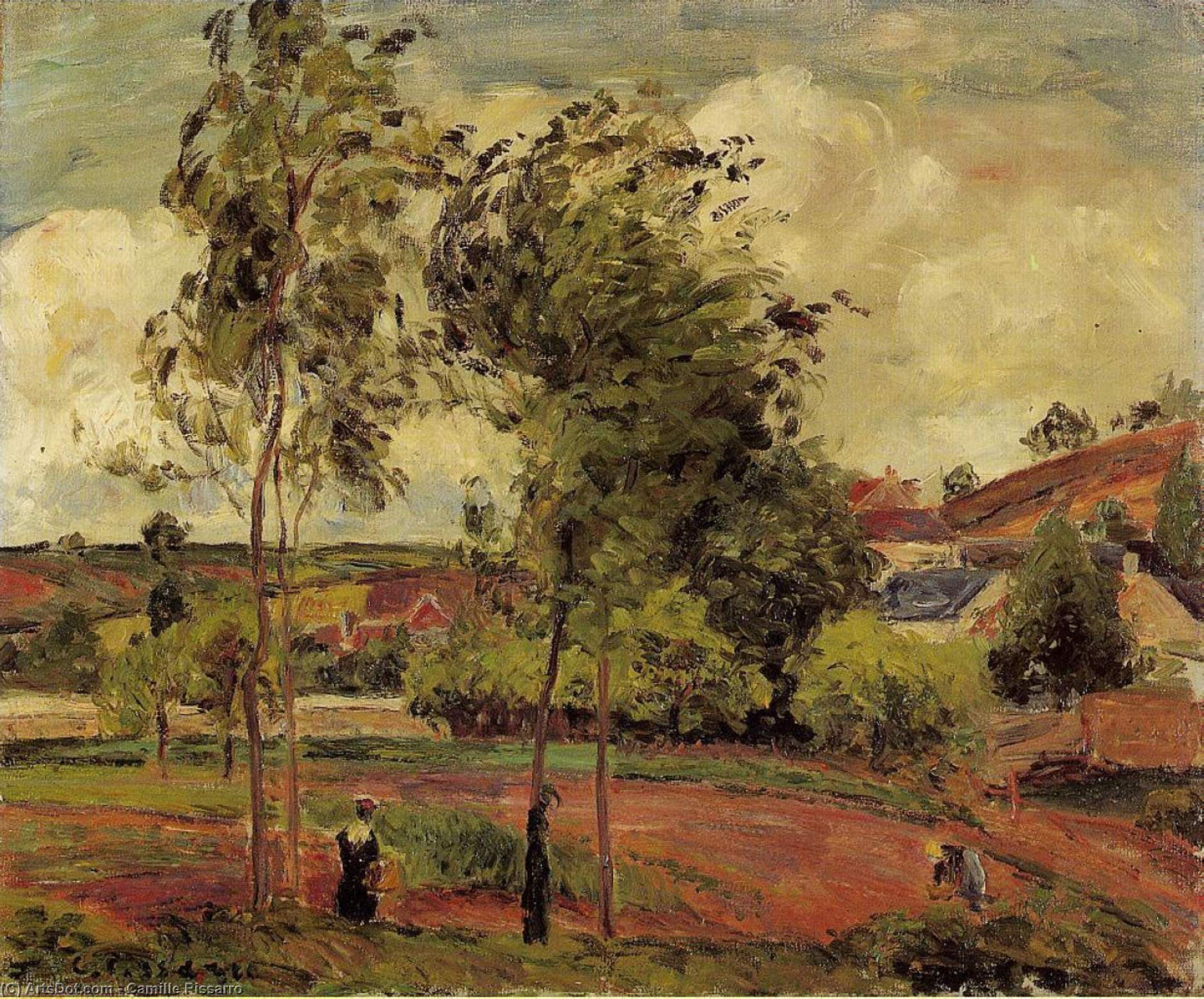 Strong Winds, Pontoise — Camille Pissarro