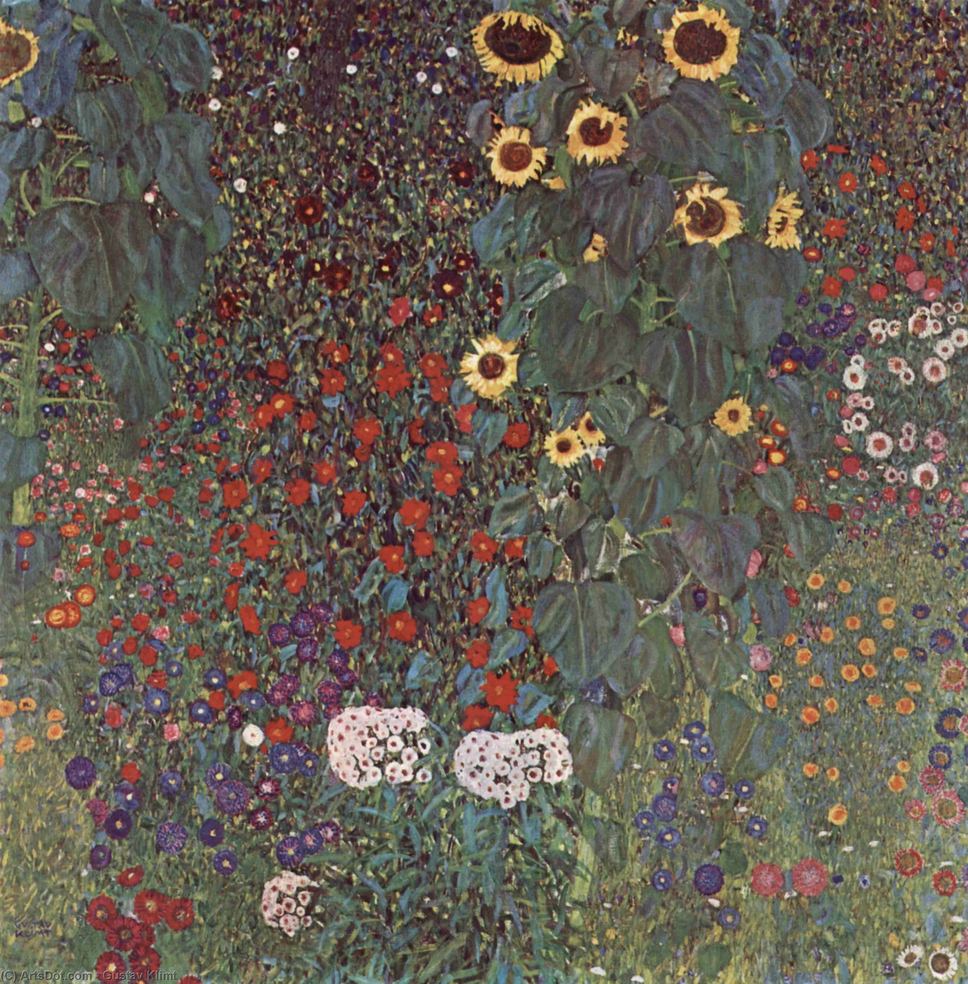 Country Garden With Sunflowers — Gustav Klimt