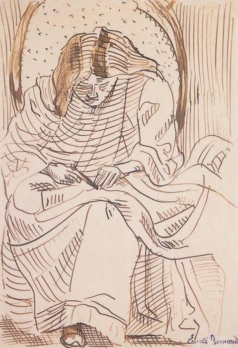 Woman Sewing — Émile Bernard