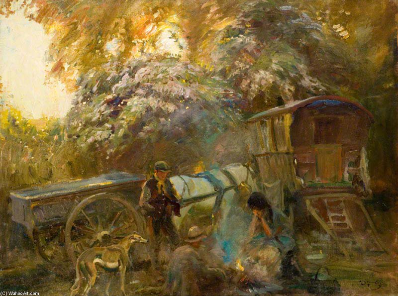 A Gipsy Campfire — Sir Alfred James Munnings