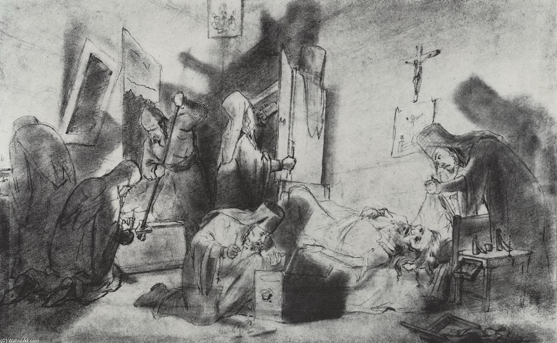 Dividing The Inheritance In A Monastery (death Of A Monk) — Vasily Grigoryevich Perov