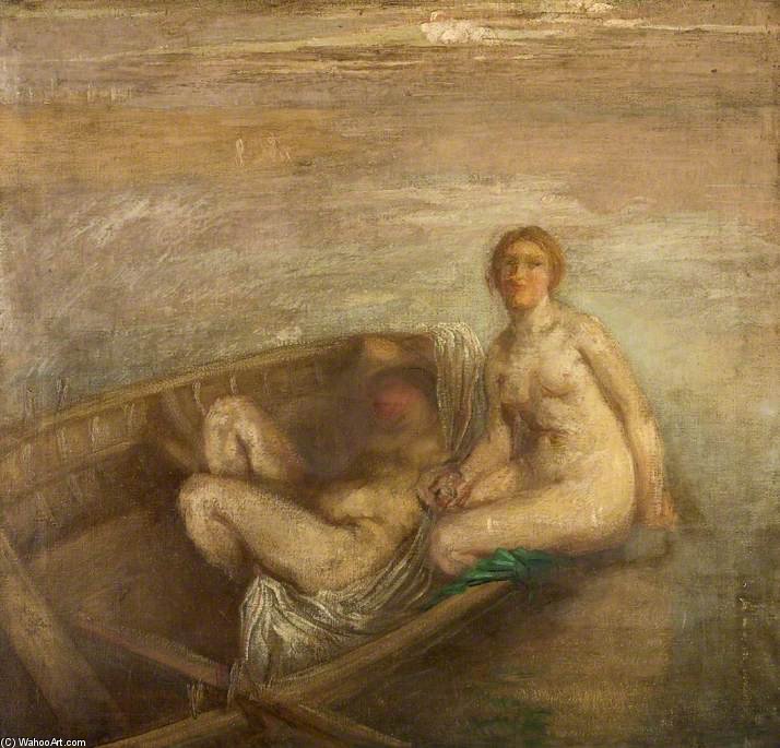 Two Girls In A Boat — Henry Tonks