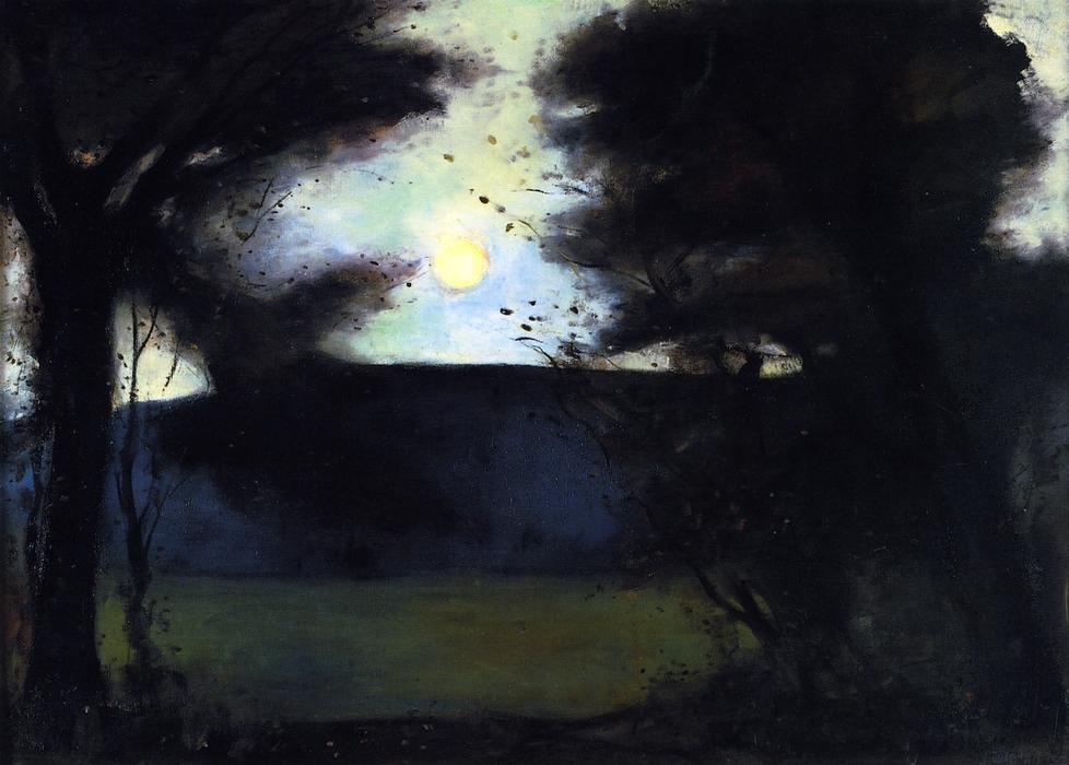 Moonrise On The Grunewaldsee — Lesser Ury