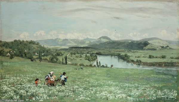At The Rhine At Säckingen — Hans Thoma