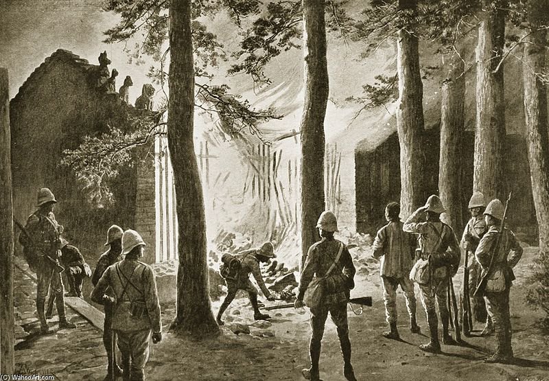 China War, Soldiers Burned Down The Temple — Amédée Forestier