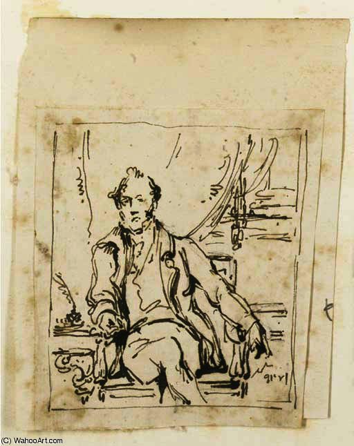 Study For A Family Group With A Dog And Musical Instruments — George Chinnery