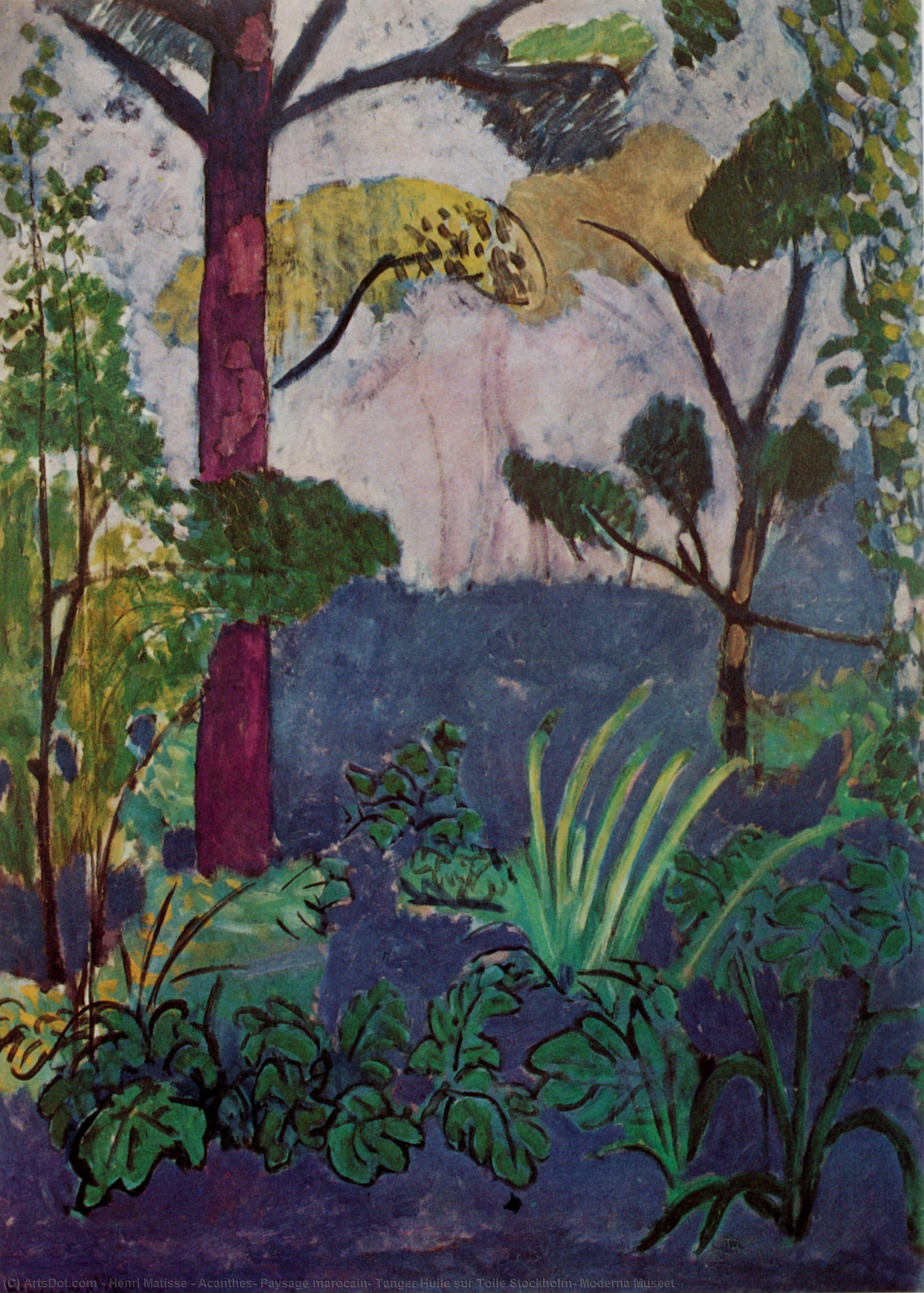 Acanthes, Paysage Marocain, Tanger Huile Sur Toile Stockholm, Moderna Museet — Henri Matisse