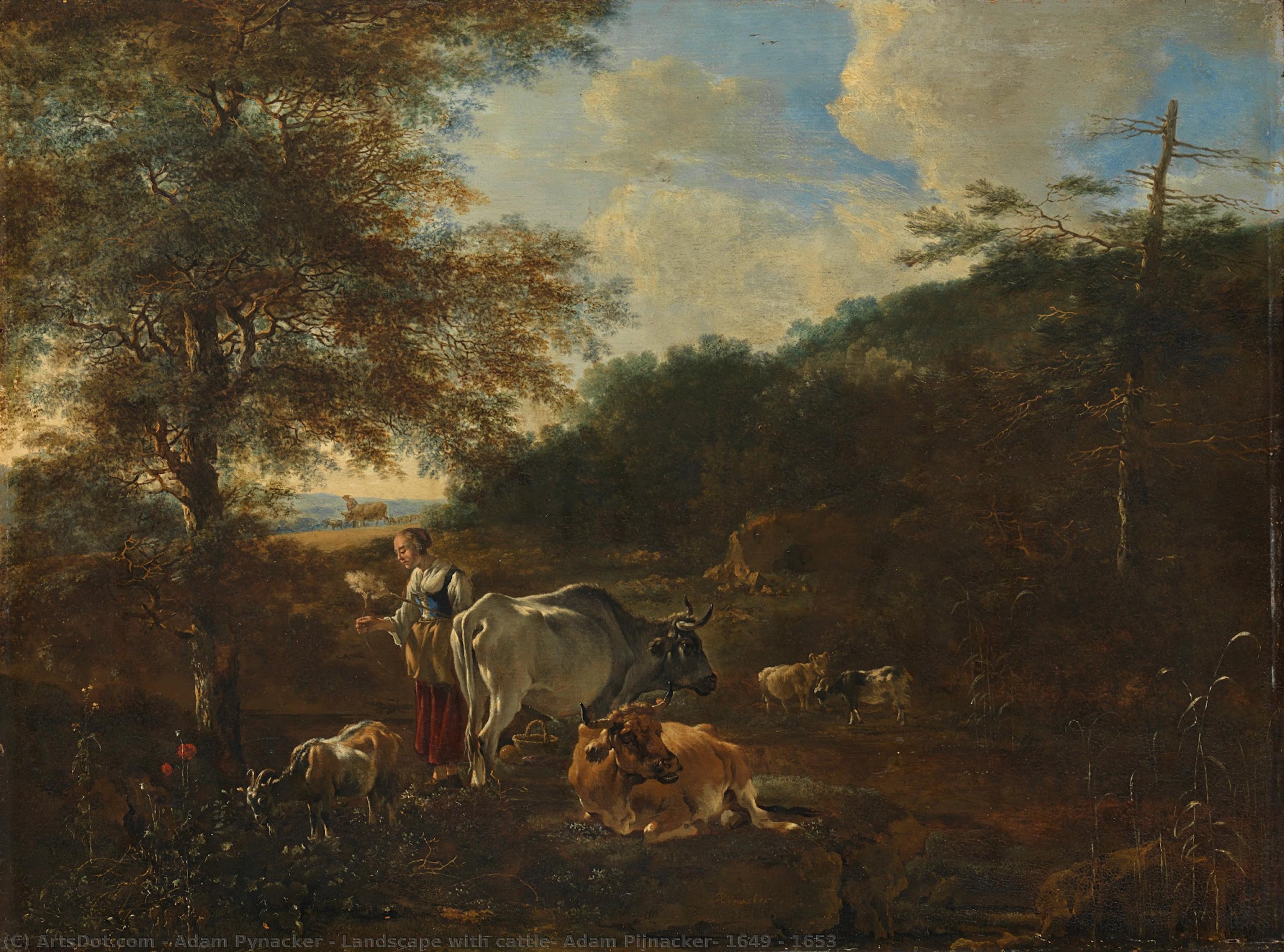 Landscape With Cattle, Adam Pijnacker, 1649 - 1653 — Adam Pynacker