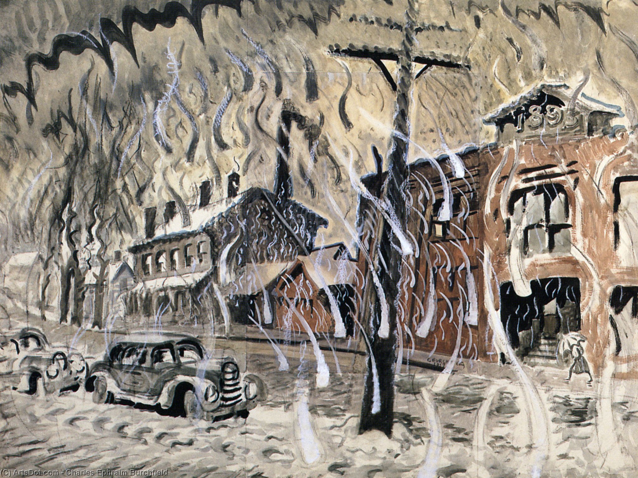 Main Street, Salem, Winter Day 1 — Charles Burchfield