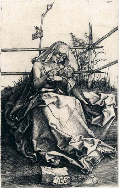 Virgin And Child On A Grassy Bench — Albrecht Dürer