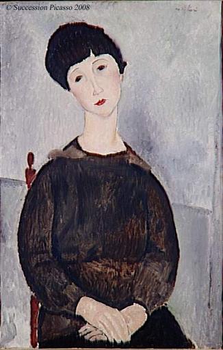 Jeune Fille Brune, Assise — Amedeo Clemente Modigliani