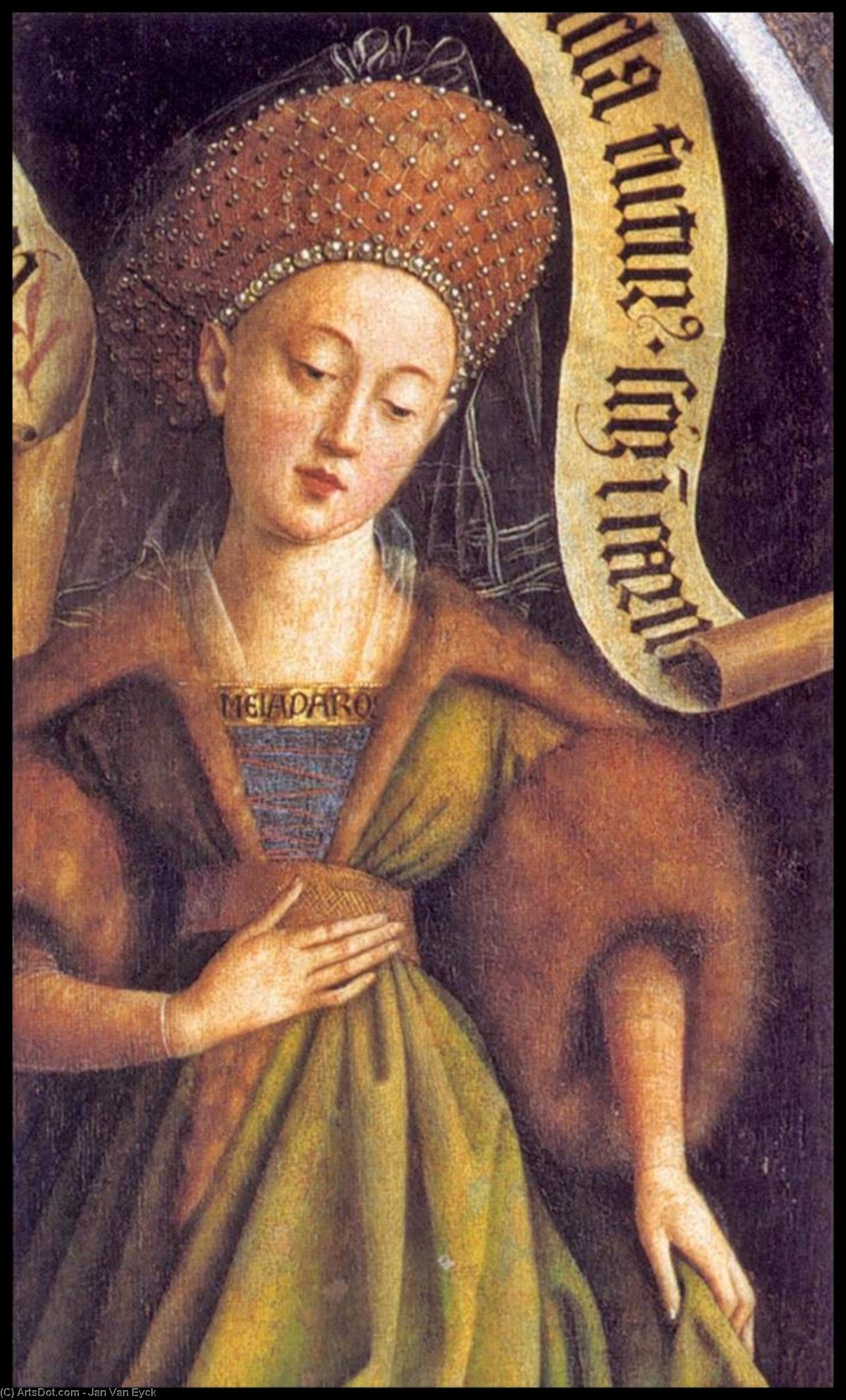 The Ghent Altarpiece: Cumaean Sibyl (detail) — Jan Van Eyck