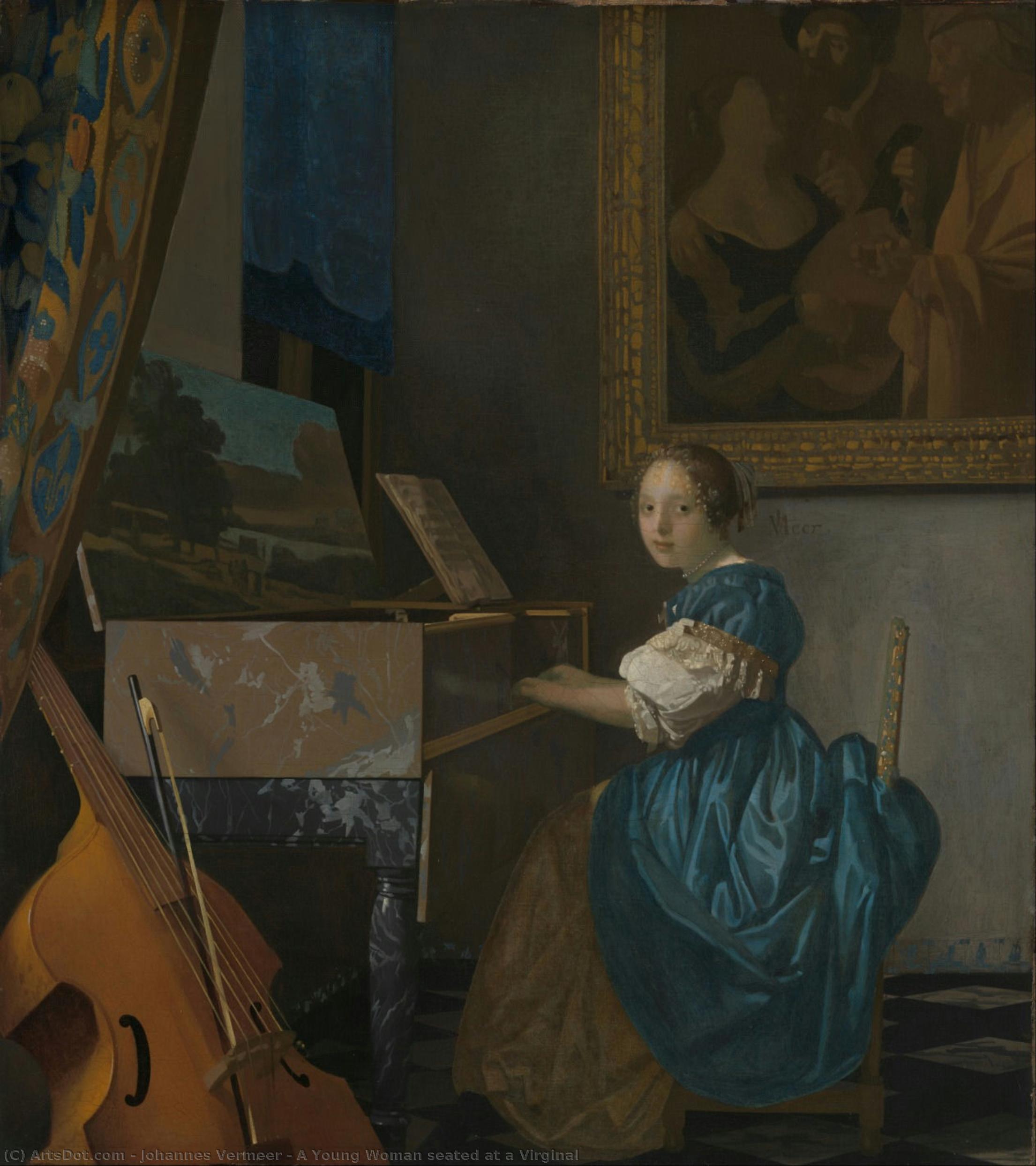 A Young Woman Seated At A Virginal — Johannes Vermeer