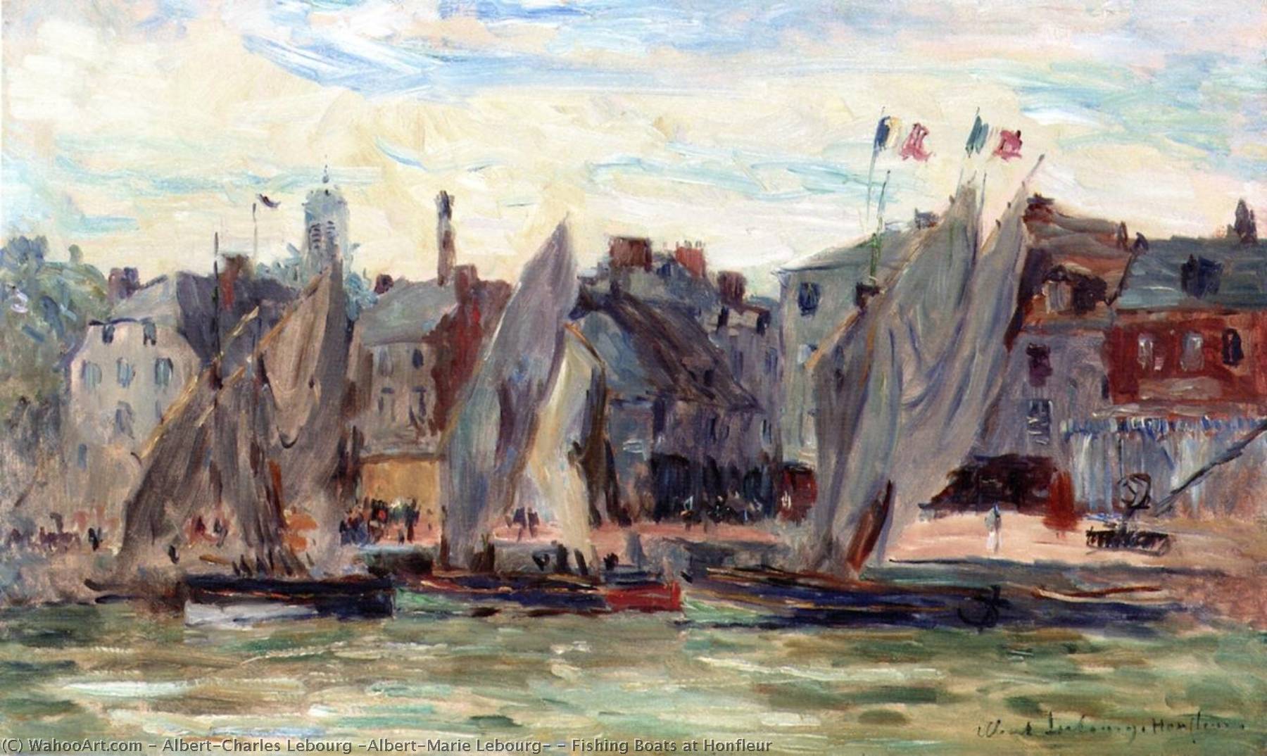 Fishing Boats At Honfleur — Albert-charles Lebourg