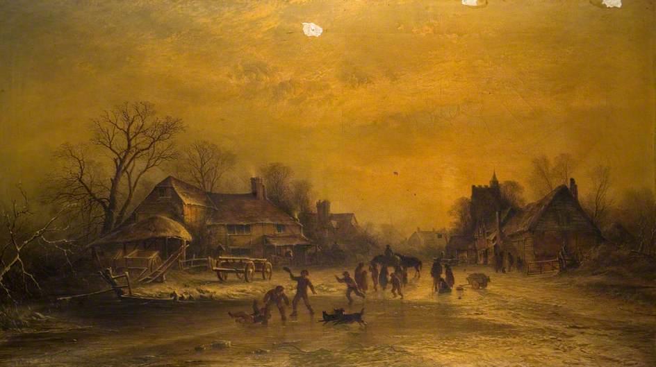 Frozen Mill Pond — George Augustus Williams
