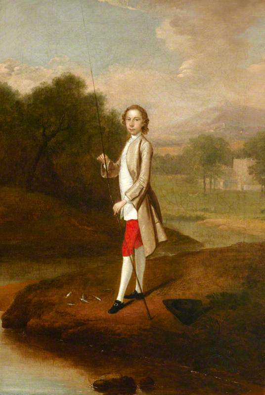 Portrait Of An Unknown Boy Fishing, Possibly Christopher Lethieullier (wrongly Called 'william Wallace Lethieullier') — Arthur William Devis