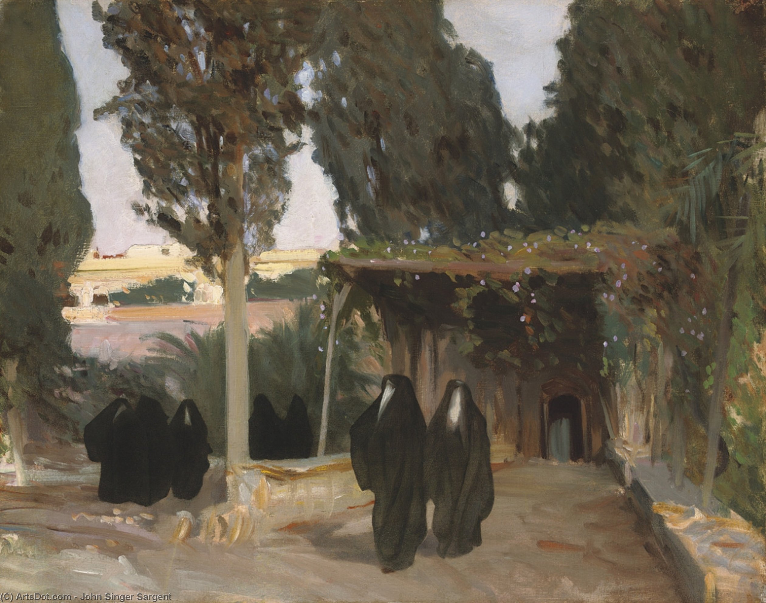 Scene With Arab Women (also Known As A Shaded Pathway In The Orient) — John Singer Sargent