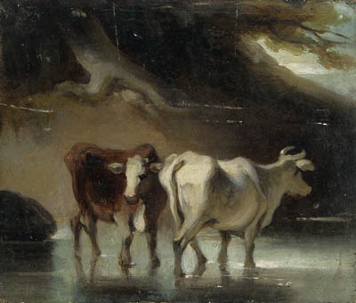 Cattle At A Pool — George Chinnery