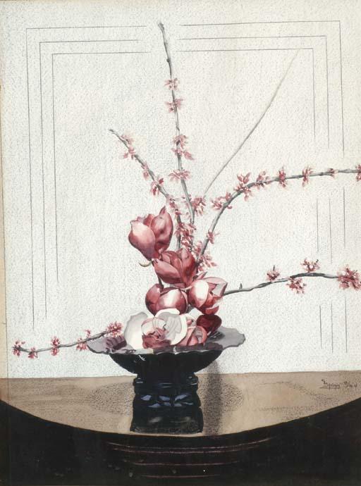 Blossoms In A Lacquered Vase — Everett Shinn