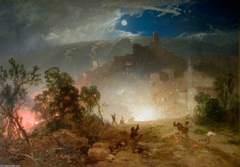Night Fête At Olevano — James Baker Pyne