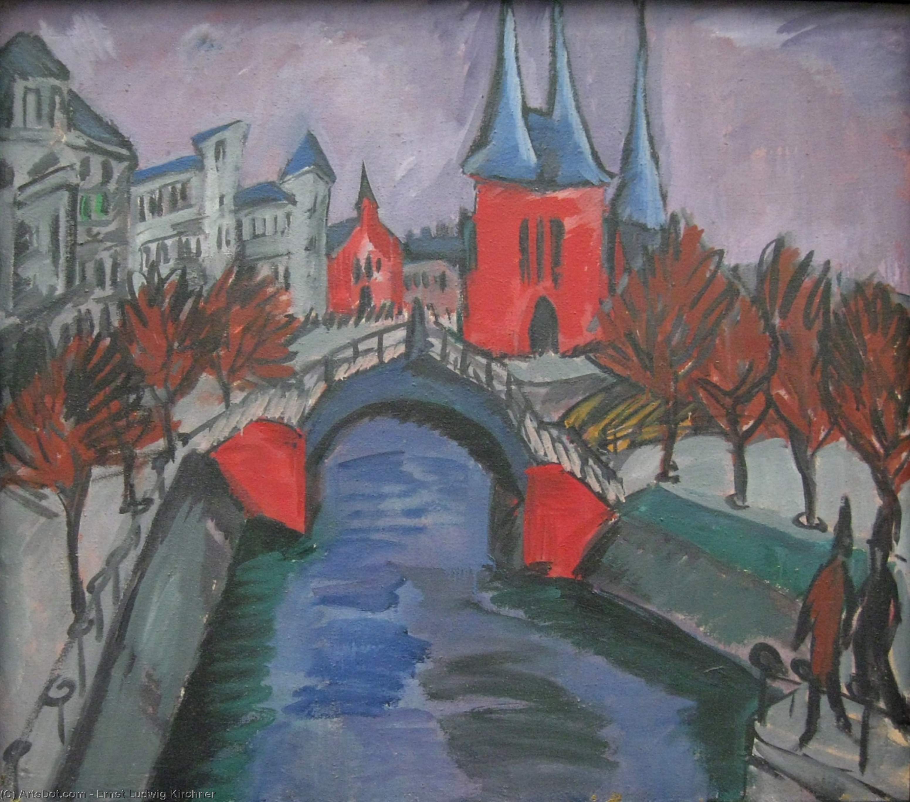 Red Elisabeth Riverbank, Berlin — Ernst Ludwig Kirchner