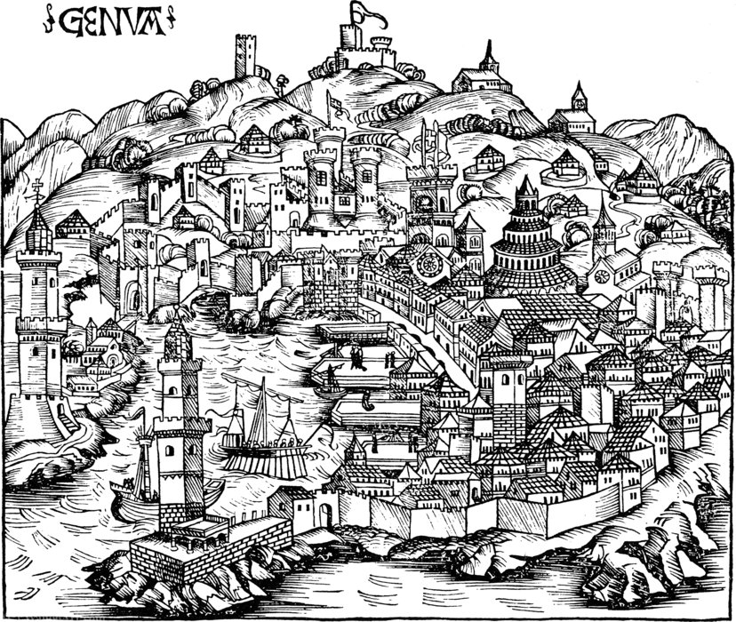 View Of Genoa In Italy — Hartmann Schedel