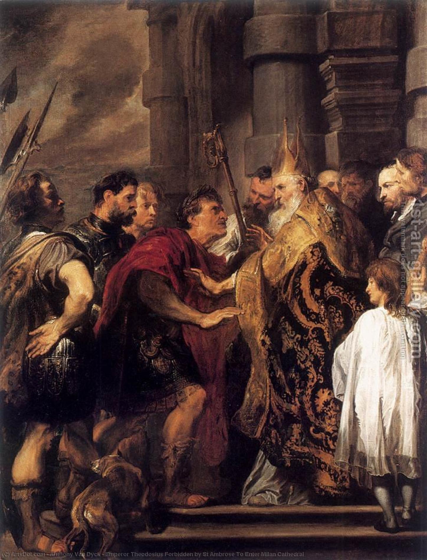Emperor Theodosius Forbidden By St Ambrose To Enter Milan Cathedral — Sir Anthony Van Dyck
