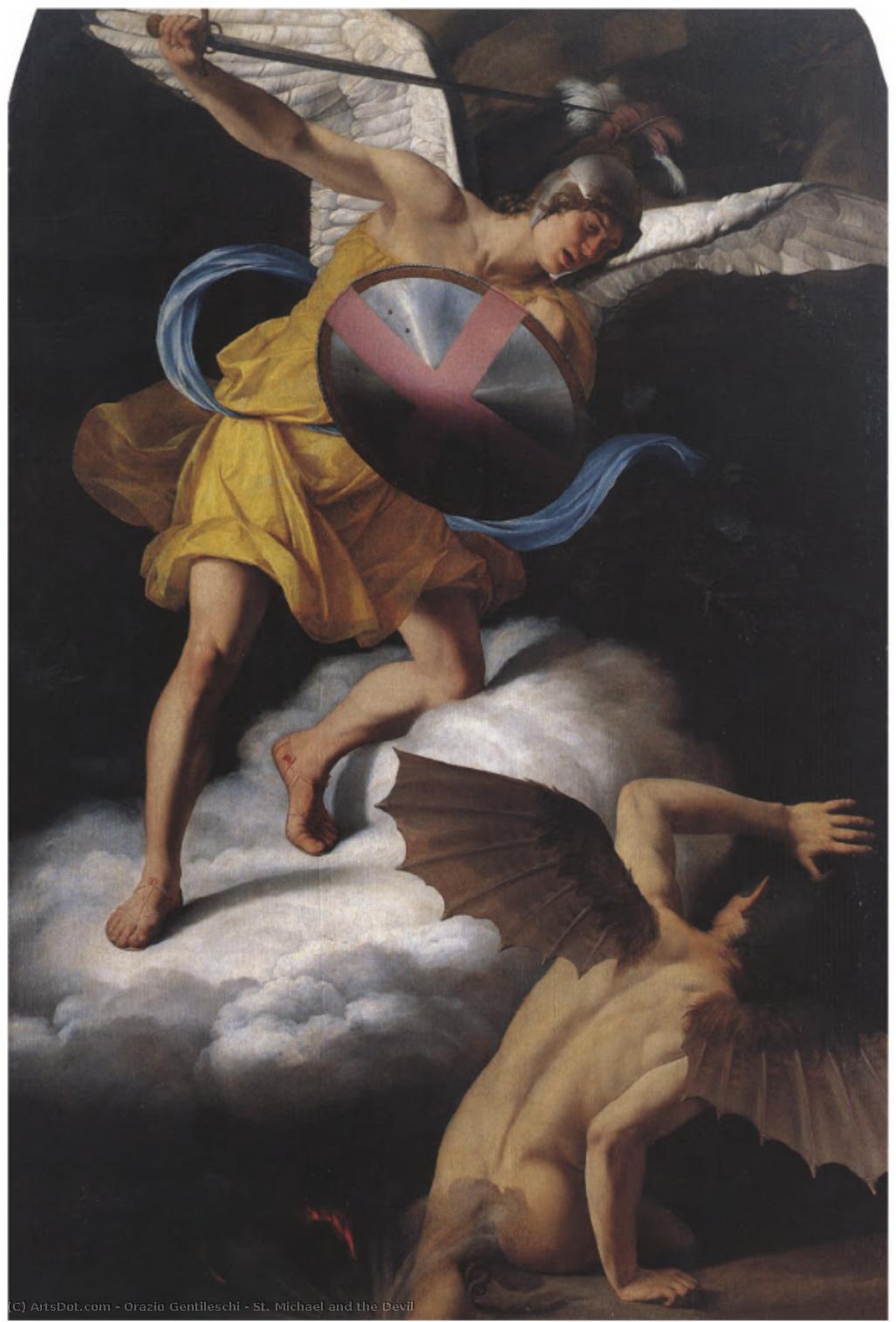 St. Michael And The Devil — Orazio Gentileschi
