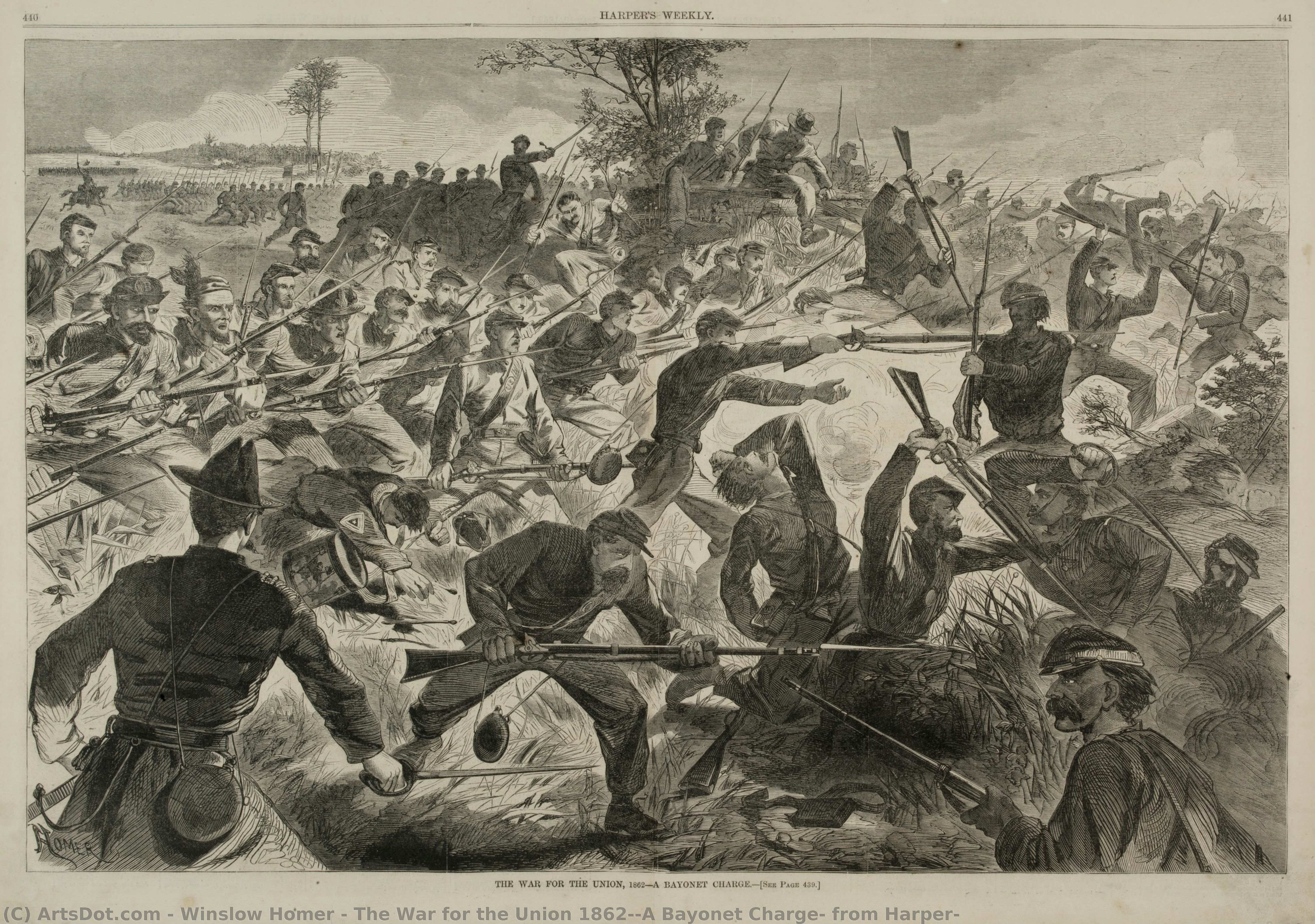 The War For The Union 1862-a Bayonet Charge, From Harper — Winslow Homer
