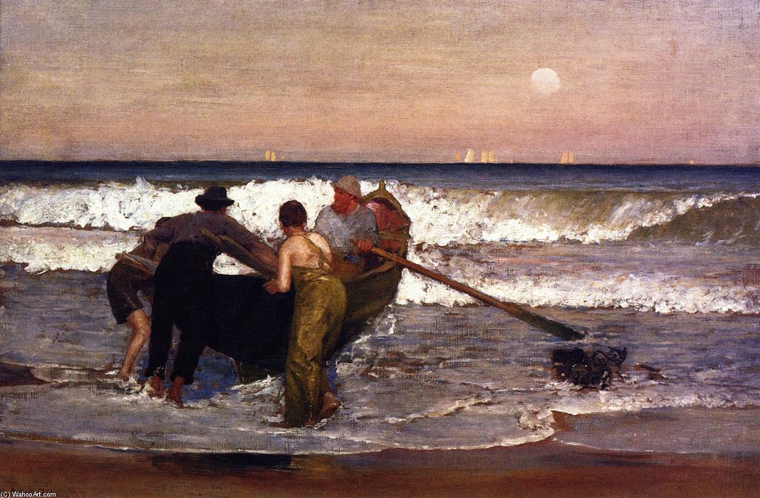 Pushing Off The Boat At Sea Bright, New Jersey — Louis Comfort Tiffany