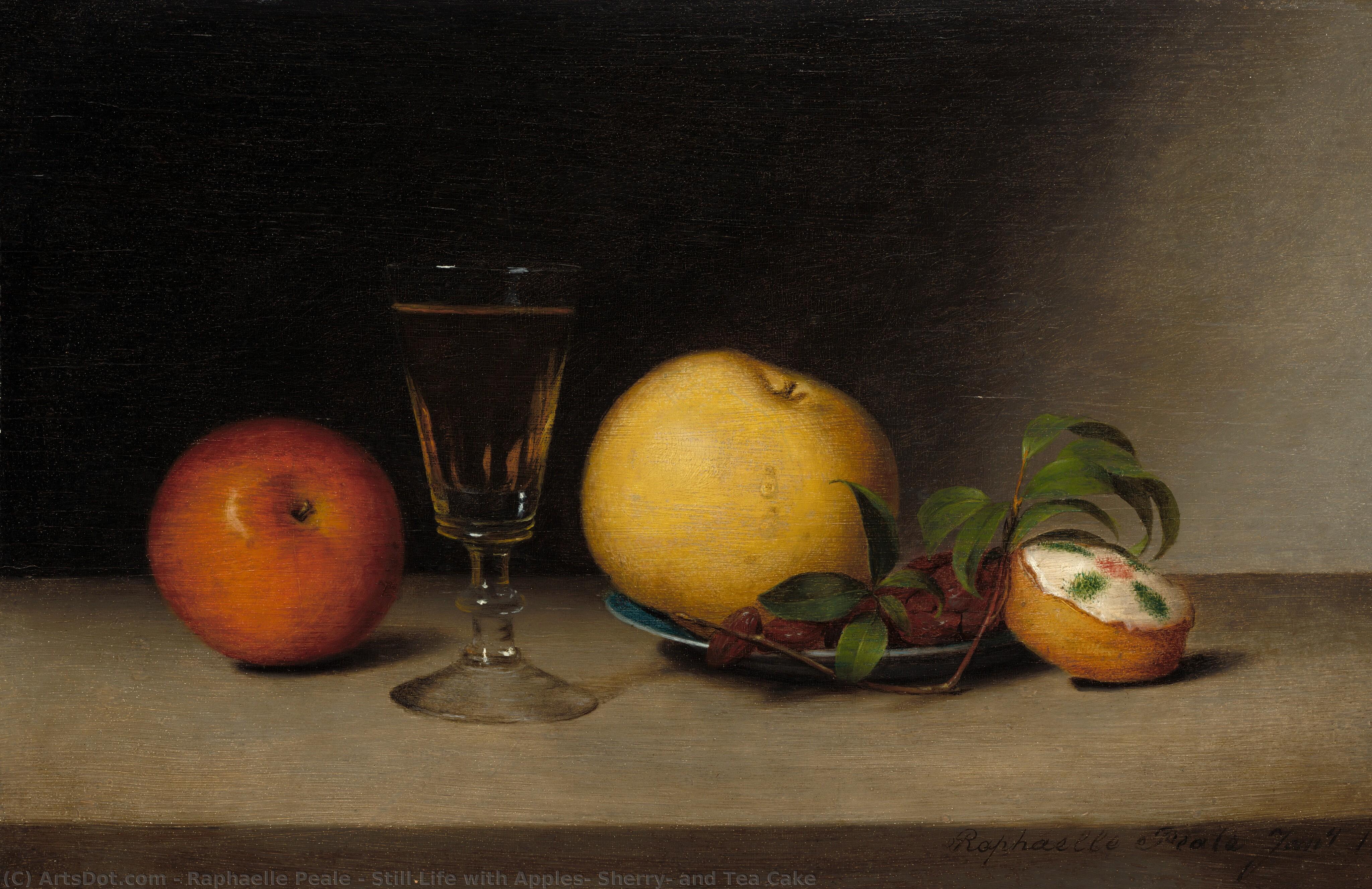Still Life With Apples, Sherry, And Tea Cake — Raphaelle Peale