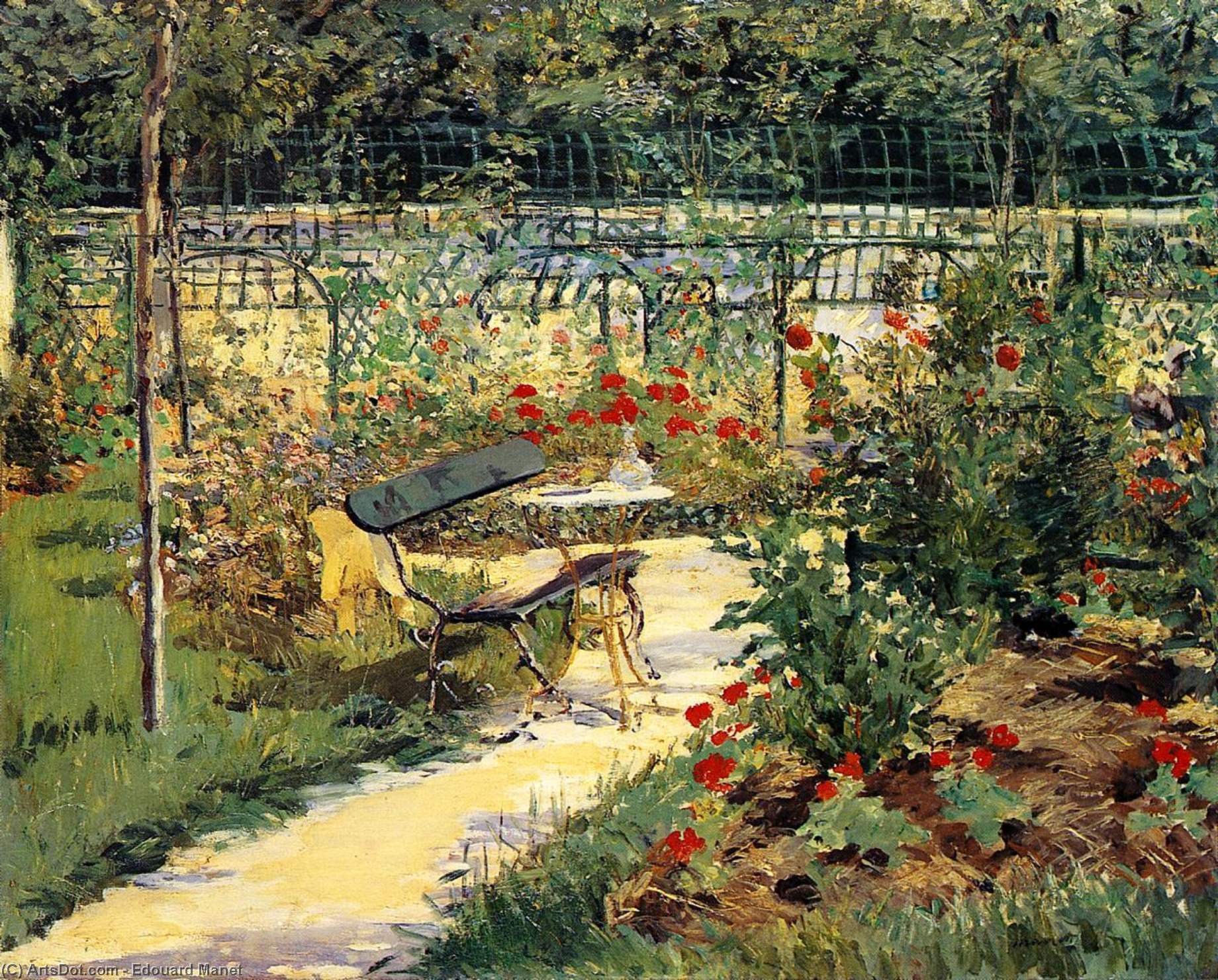 The Bench (aka My Garden) — Édouard Manet