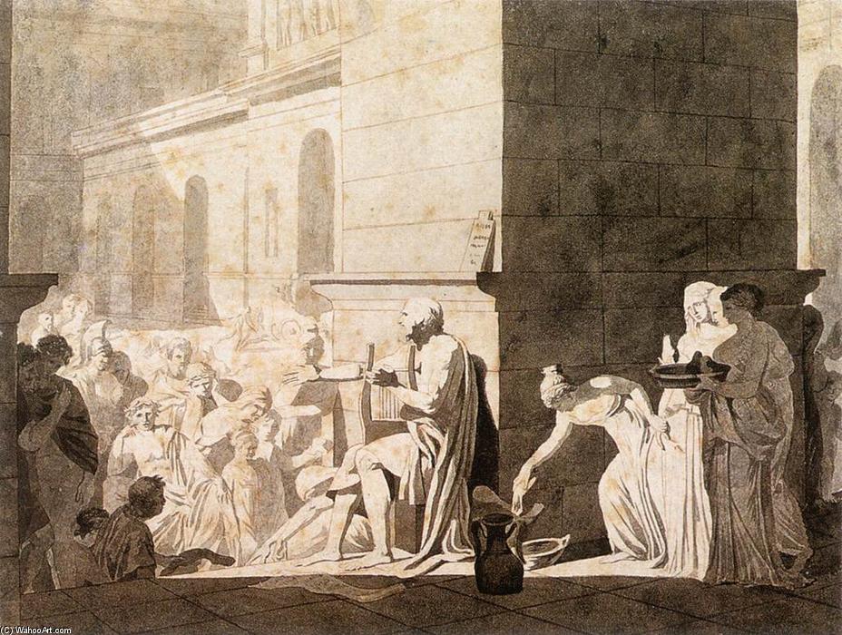 Homeros Vortrag Über Seine Verse Vor Den Griechen — Jacques-louis David
