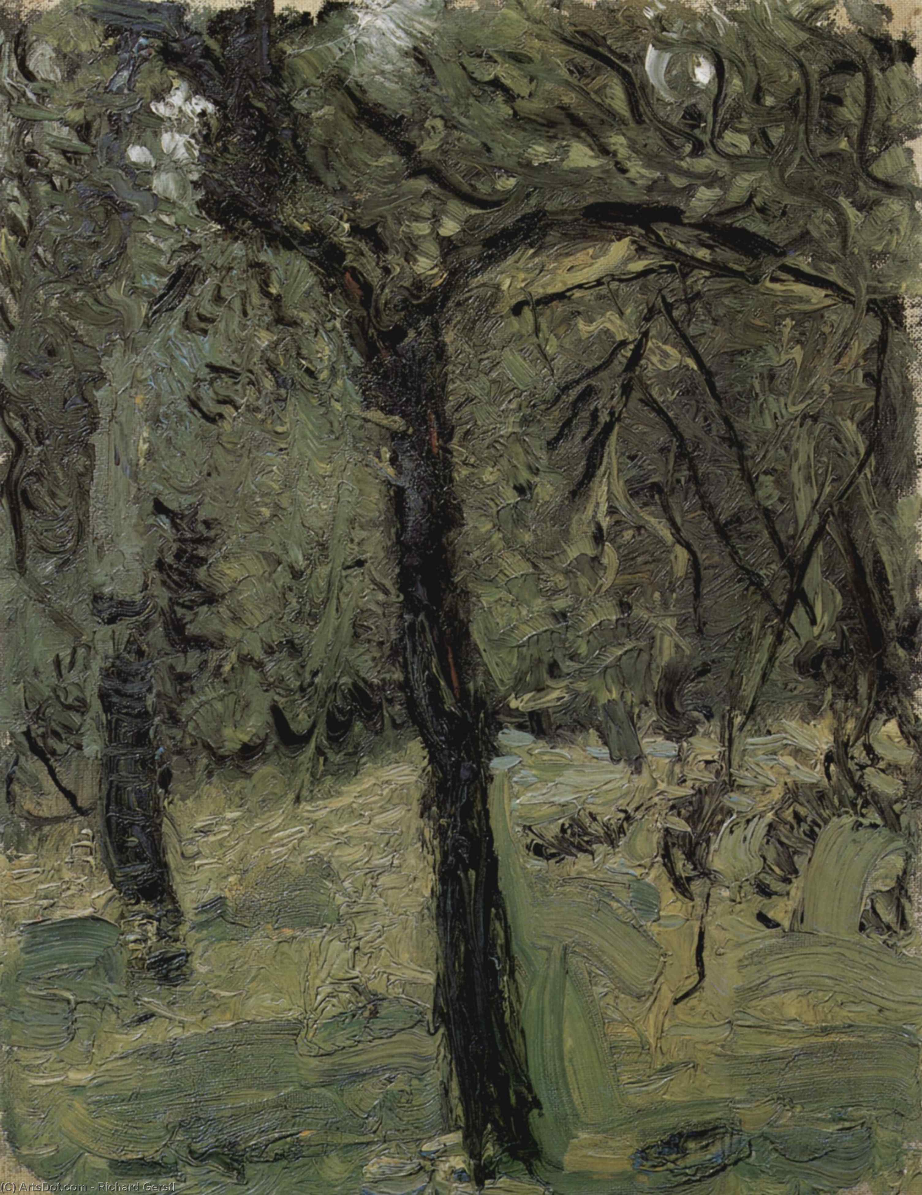 Sunny Meadow With Fruit Trees — Richard Gerstl