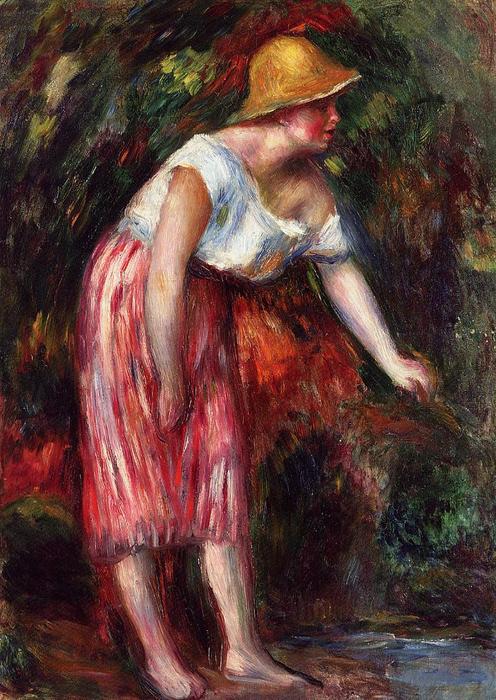 Woman In A Straw Hat — Pierre-auguste Renoir