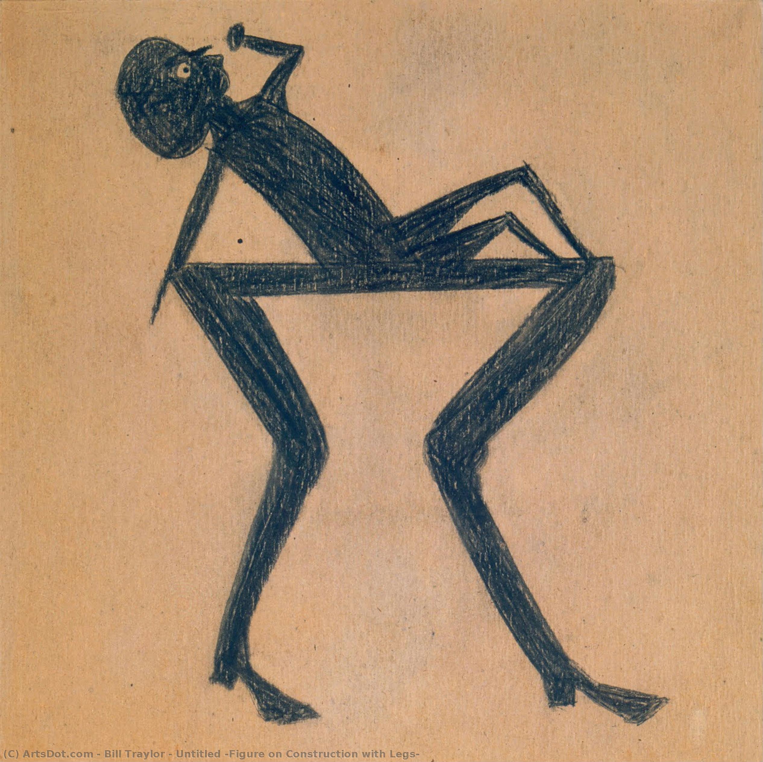 Untitled [figure On Construction With Legs] — Bill Traylor