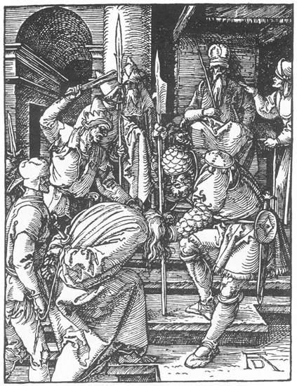 Small Passion: 12. Christ Before Annas — Albrecht Dürer
