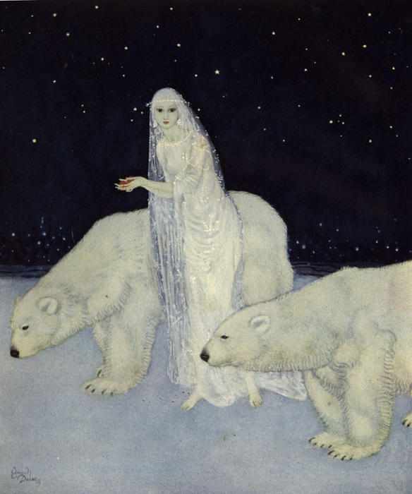 Everything Abut Her Was White, Glistening And Shining — Edmund Dulac