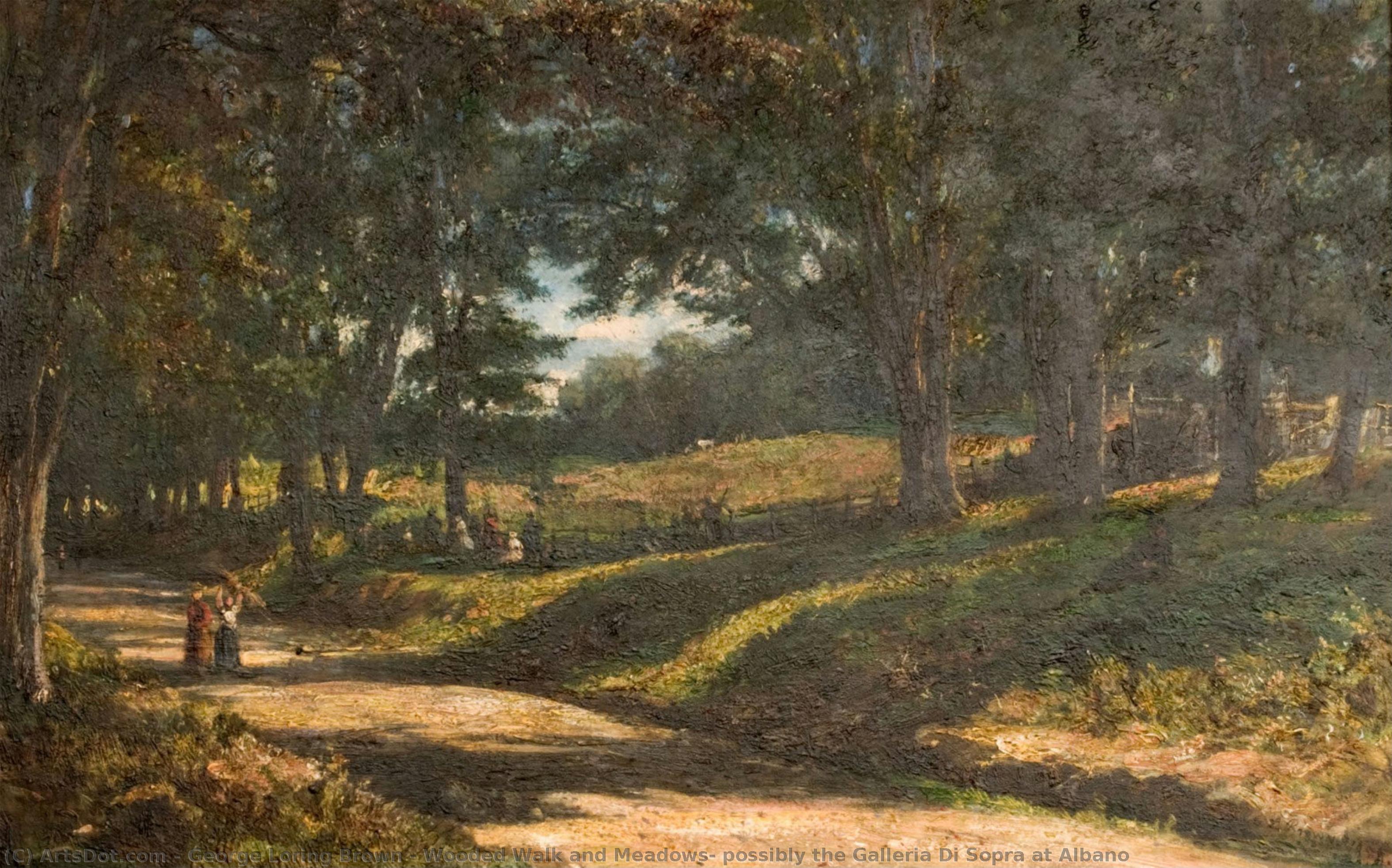 Wooded Walk And Meadows, Possibly The Galleria Di Sopra At Albano — George Loring Brown