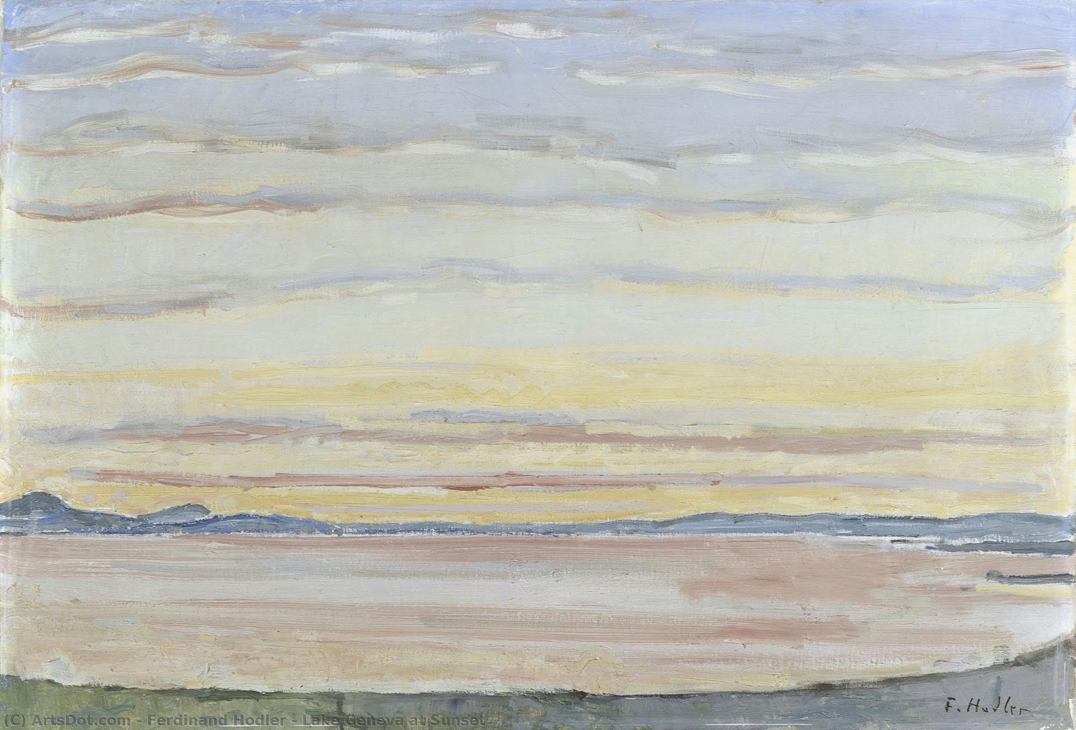 Lake Geneva At Sunset — Ferdinand Hodler