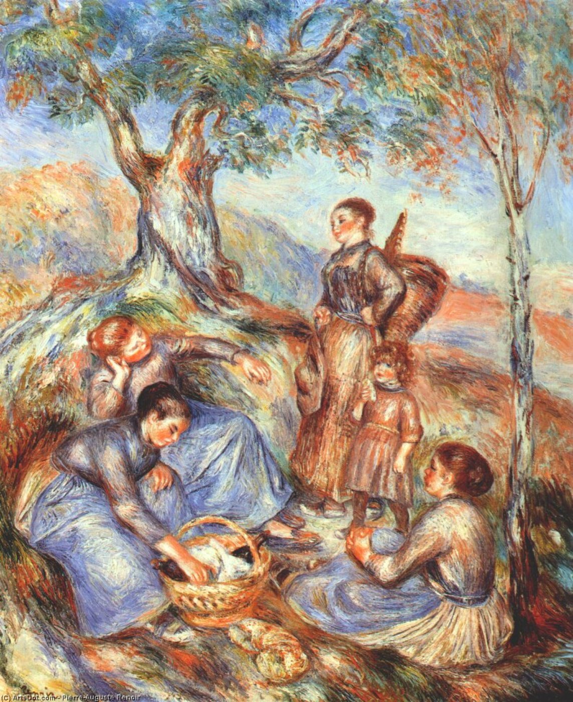 The Grape Pickers At Lunch — Pierre-auguste Renoir