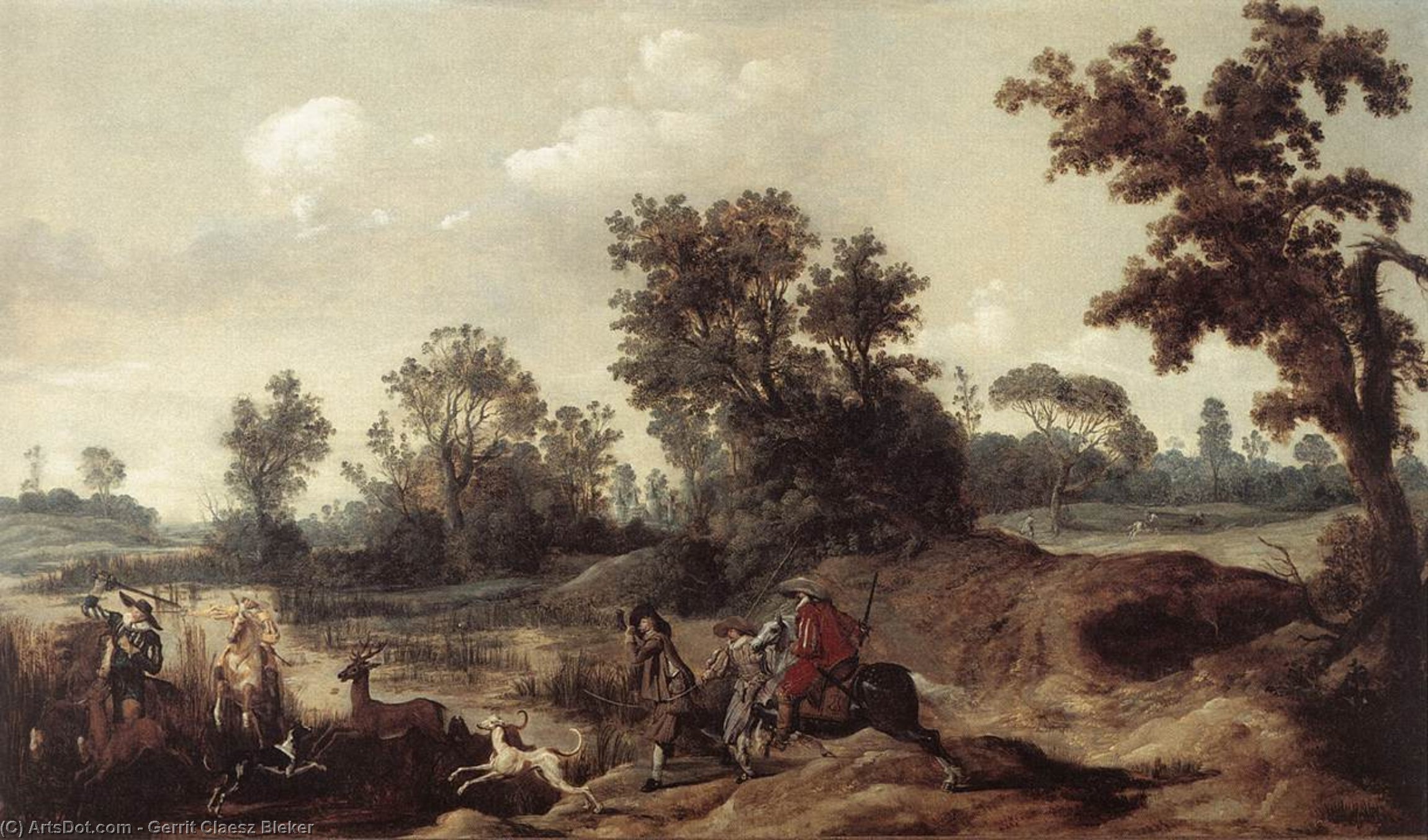 Stag Hunting In The Dunes — Gerrit Claesz Bleker