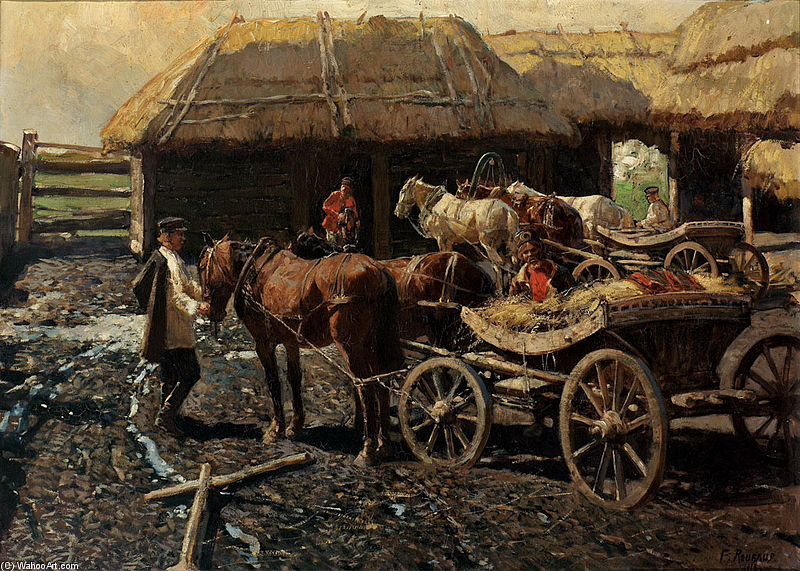 Poststation Im Kaukasus — François Flameng
