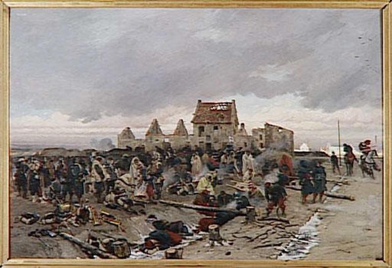 Bivouac Devant Le Bourget Apres Le Combat.21 Decembre 1870 — Alphonse De Neuville