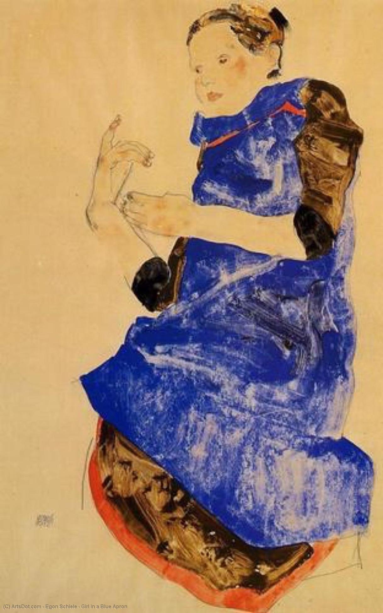 Girl In A Blue Apron — Egon Schiele