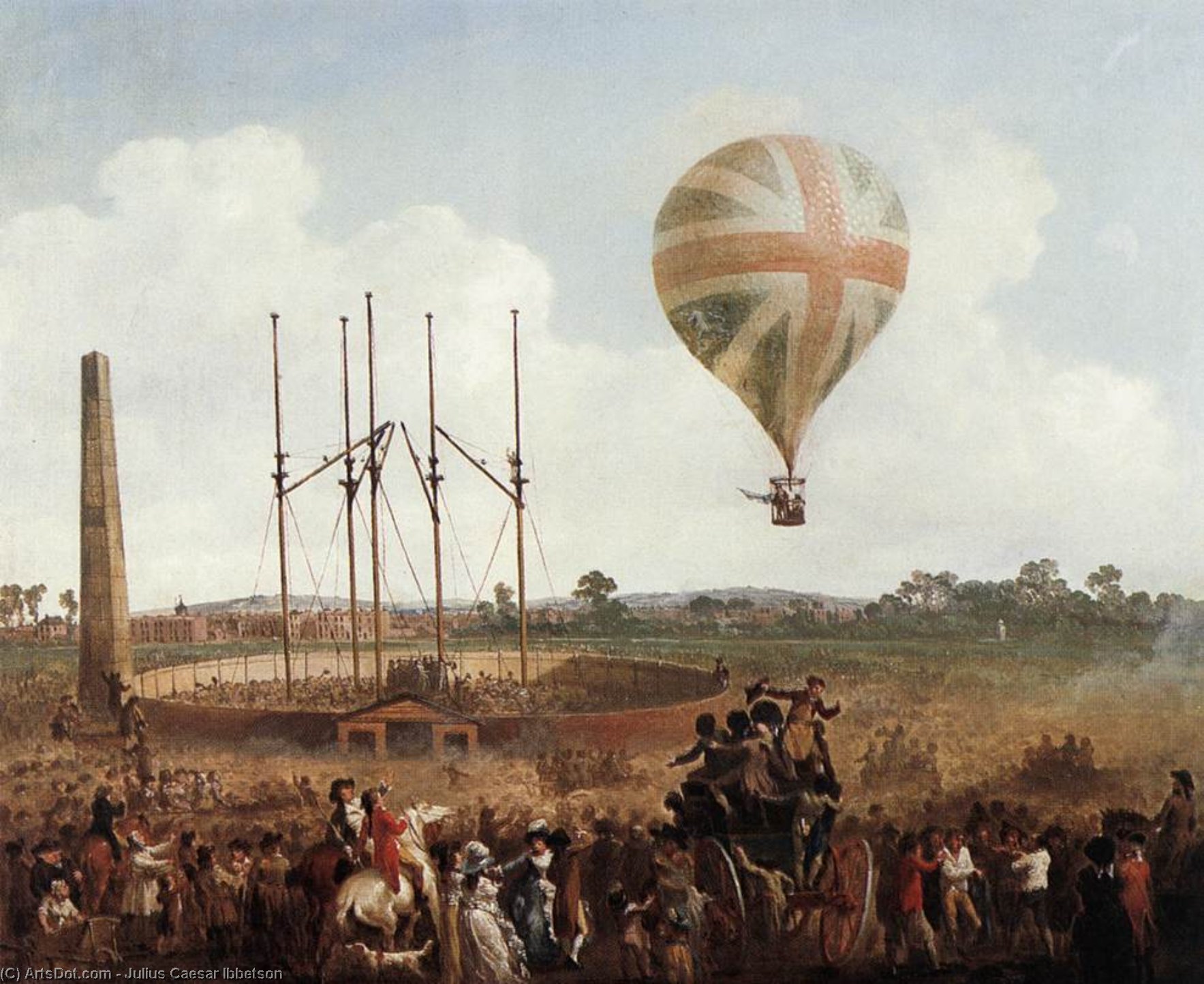 George Biggins' Ascent In Lunardi' Balloon — Julius Caesar Ibbetson