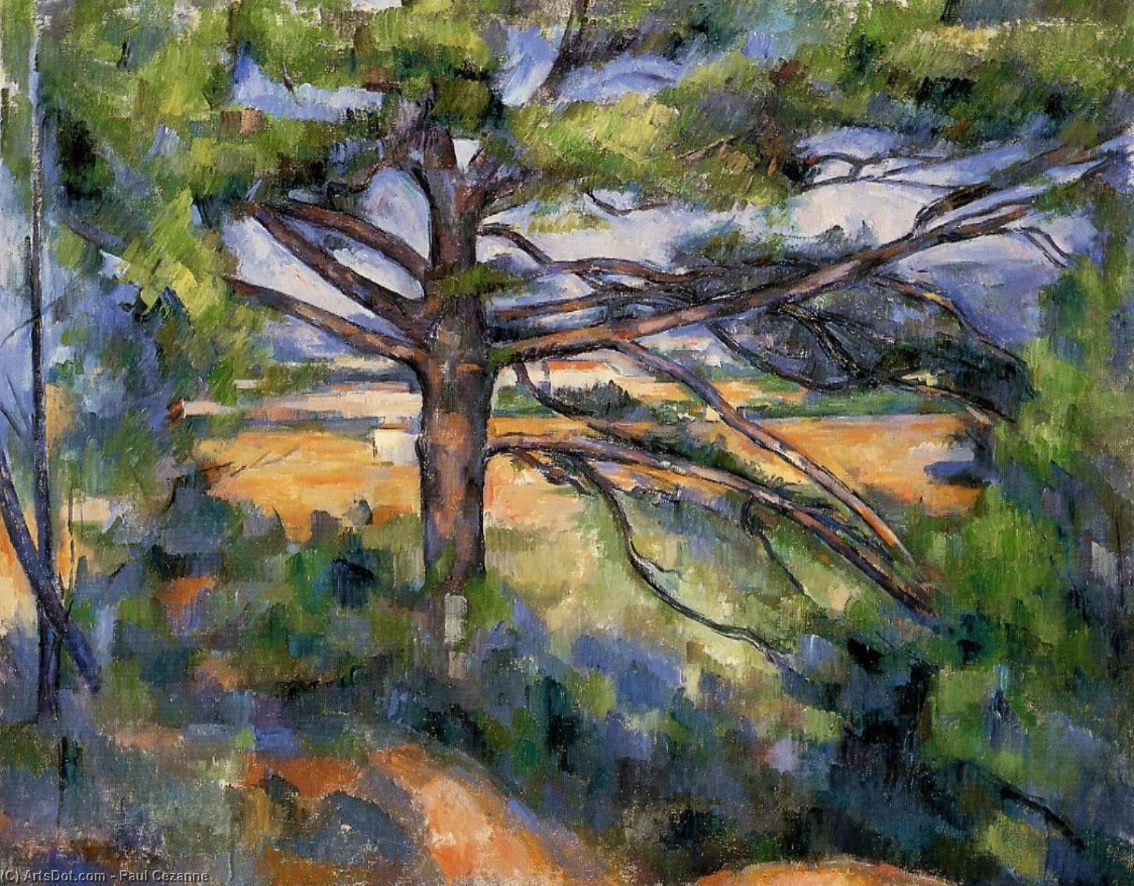 Large Pine And Red Earth — Paul Cézanne