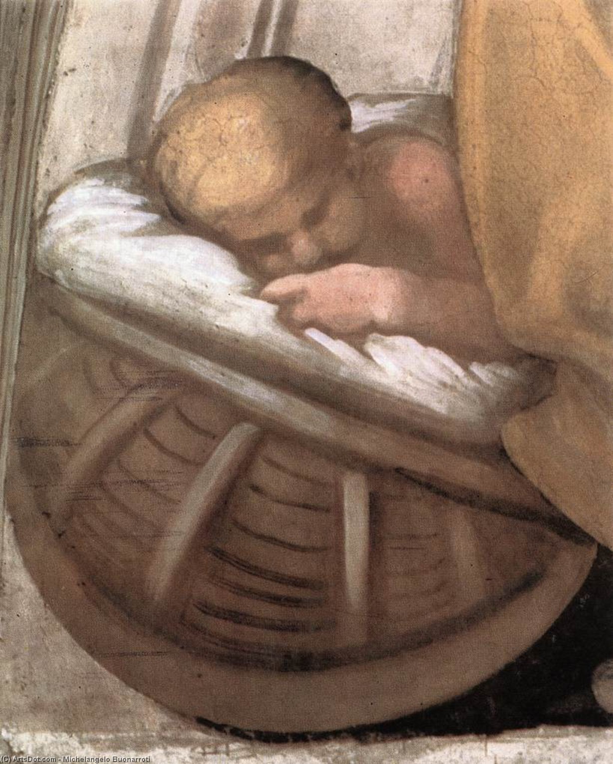 Hezekiah - Manasseh - Amon (detail) — Michelangelo Buonarroti