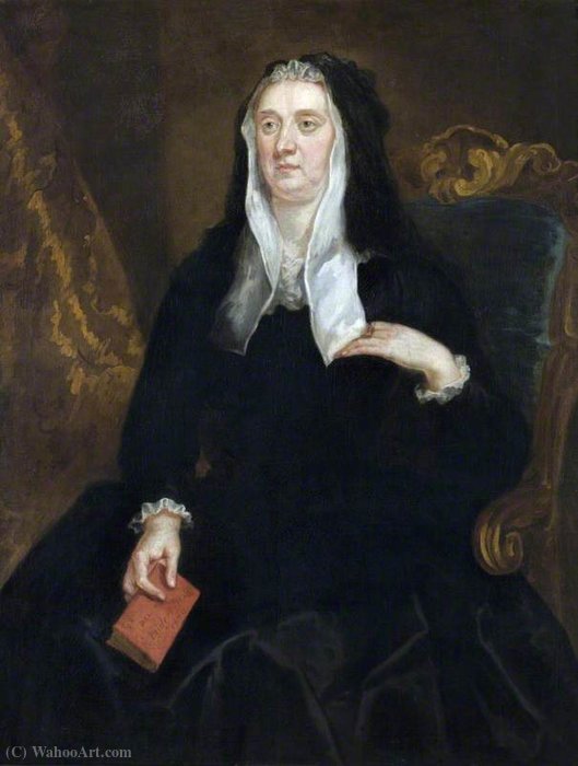 An Unknown Widow Holding A Book Inscribed 'dame Bridget Phelips, (1670') — John Vanderbank