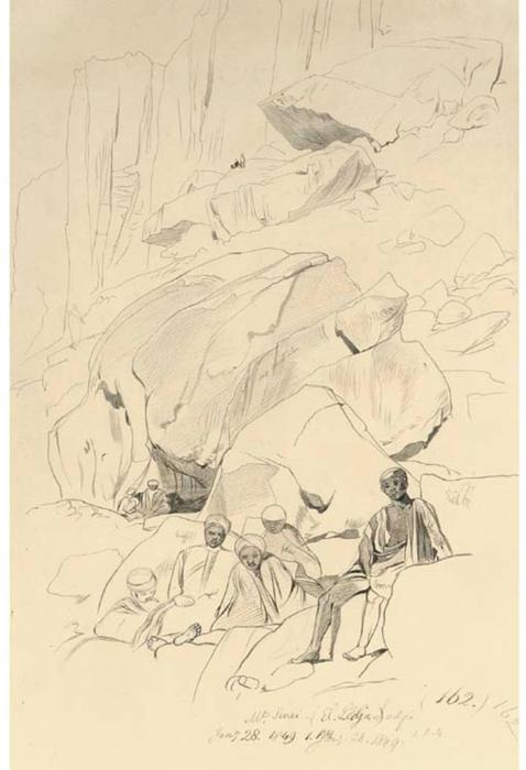 Arabs At Mount Sinai, Egypt — Edward Lear